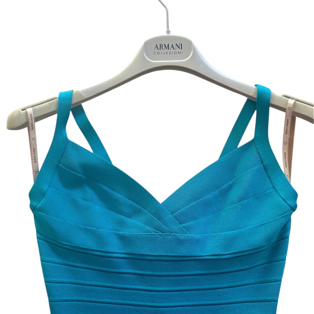 HERVE LEGER Vibrant Blue Mini Dress - Picture 6 of 14